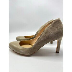 New! Jill sander beige leather suede Heels sz 6.5 (37 EU)